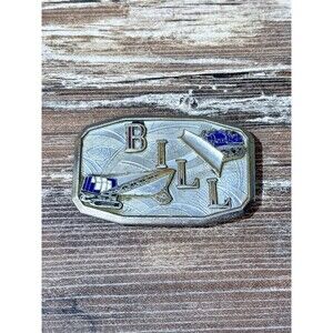 Hook-Fast Bull Dozer Grappler BILL Dress Belt Buckle Vintage 1950s